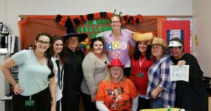 Middle school teachers dressed for Halloween