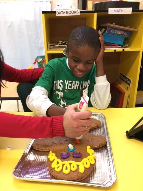 Working on gingerbread man