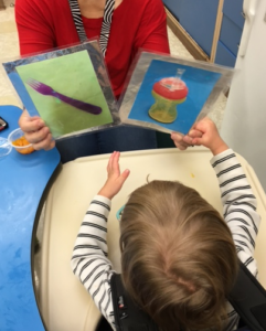 Making picture choices.