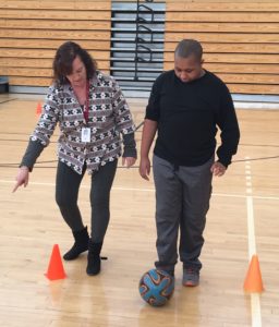 Special Olympics training.