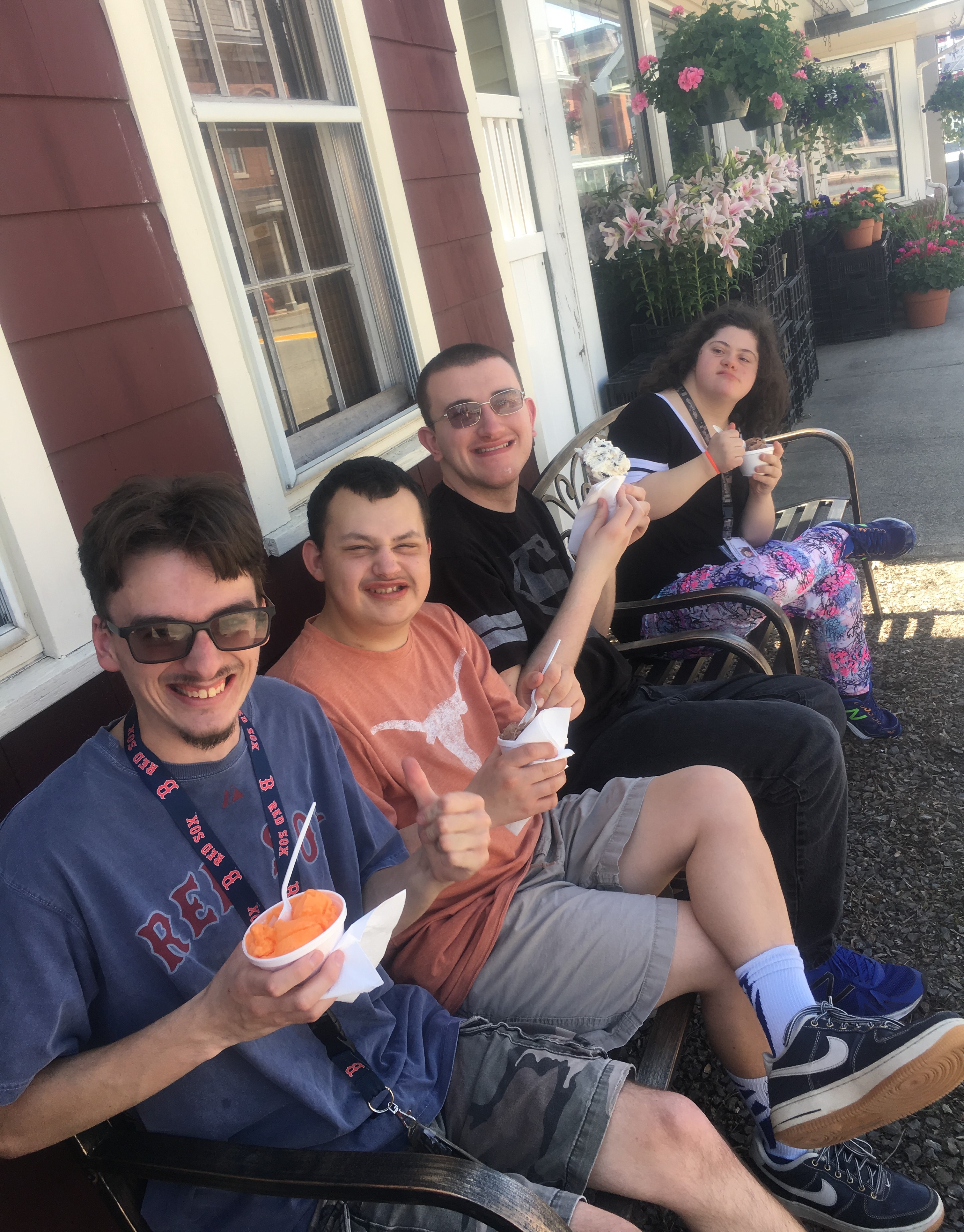 Students enjoying ice cream.