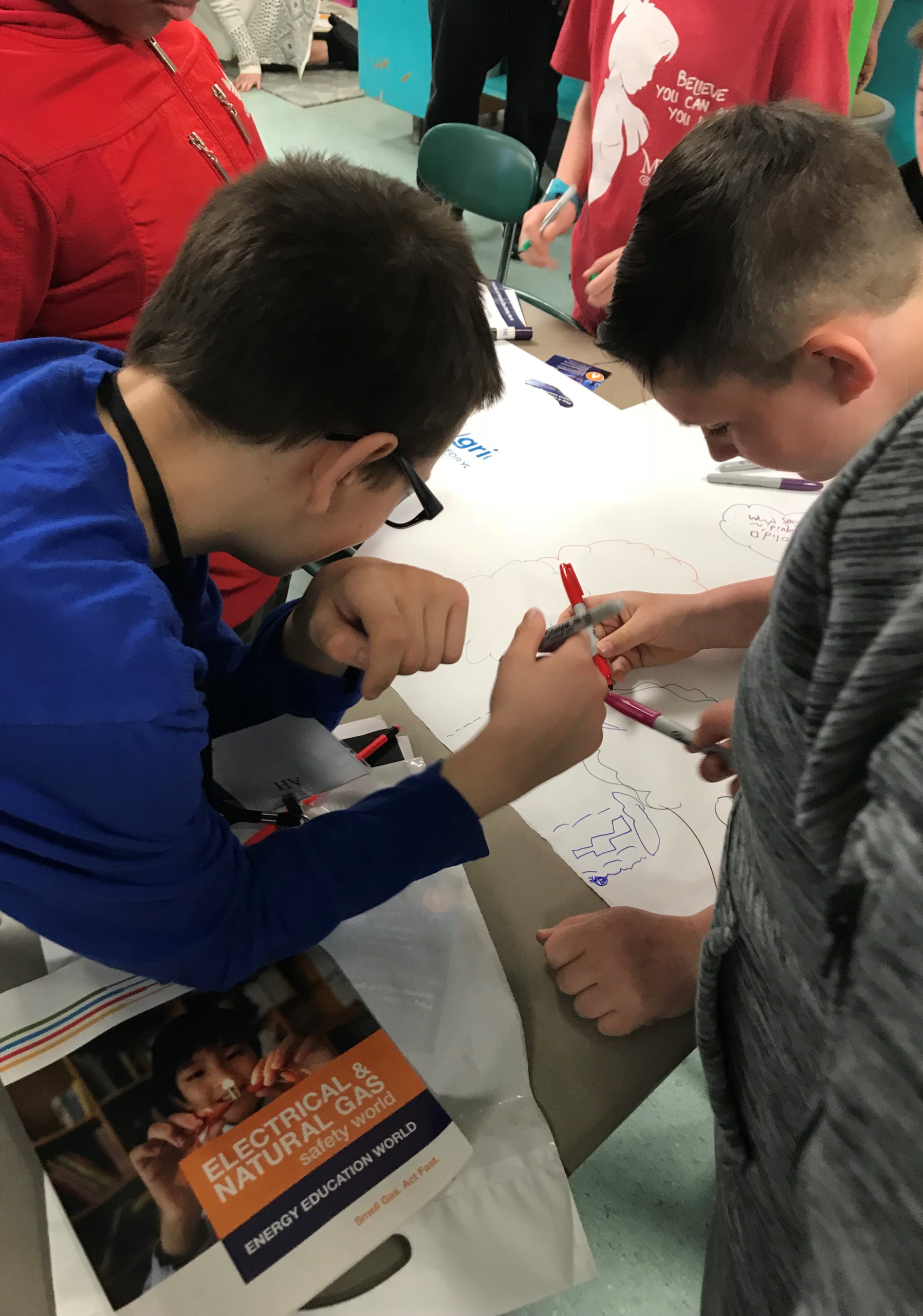 Students learning about electricity.