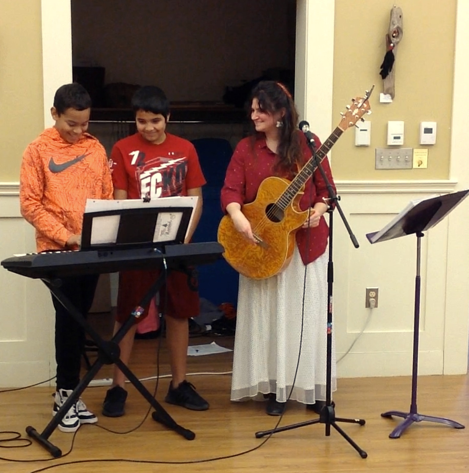 Students carol at the Senior Center