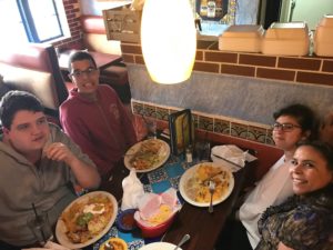 Eating Mexican food on Cinco de Mayo.