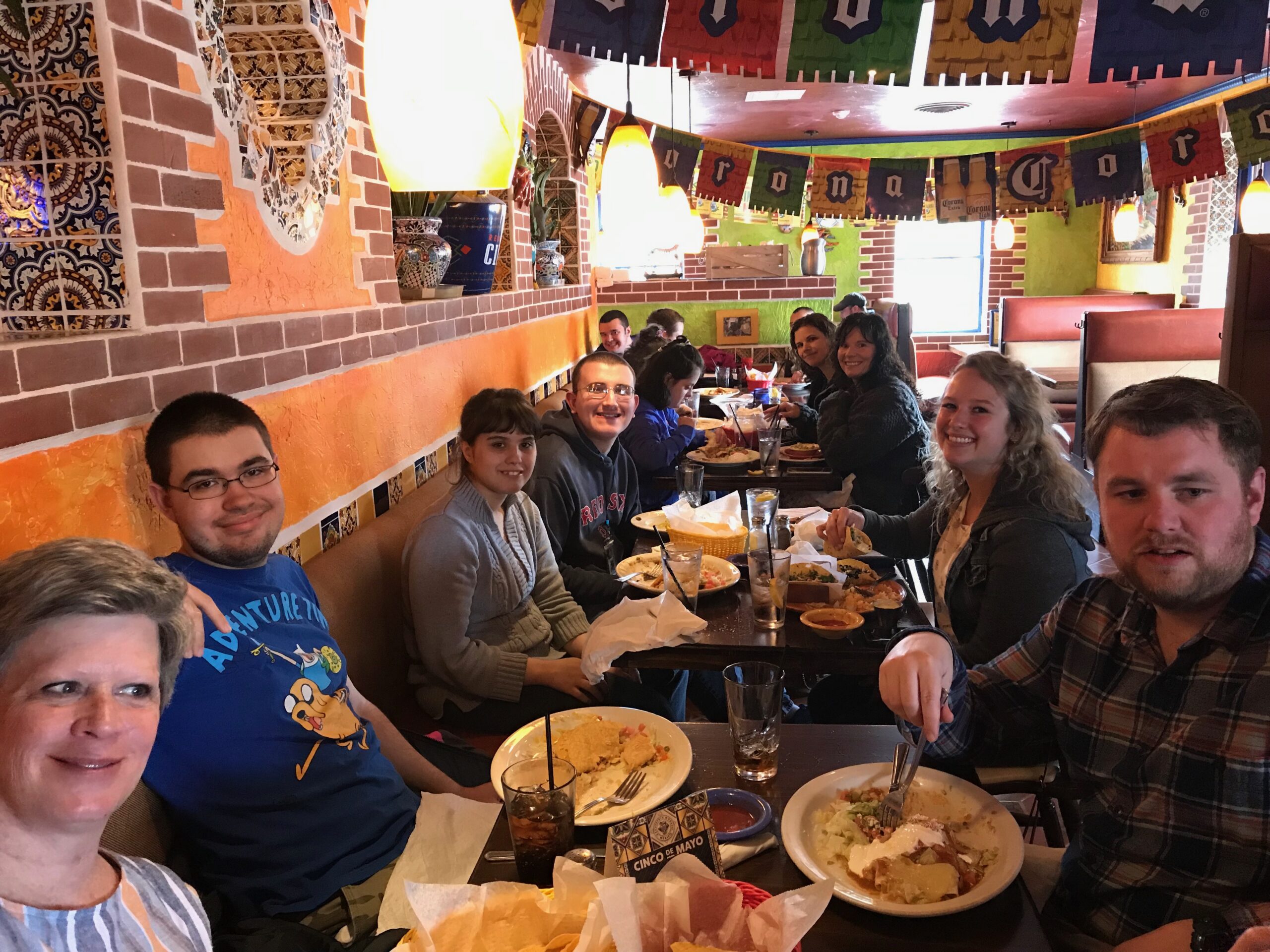 Eating Mexican food on Cinco de Mayo.