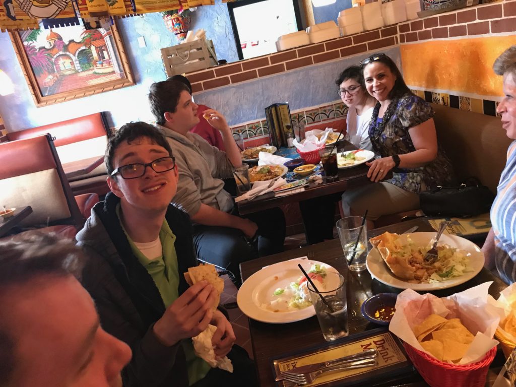 Eating Mexican food on Cinco de Mayo.